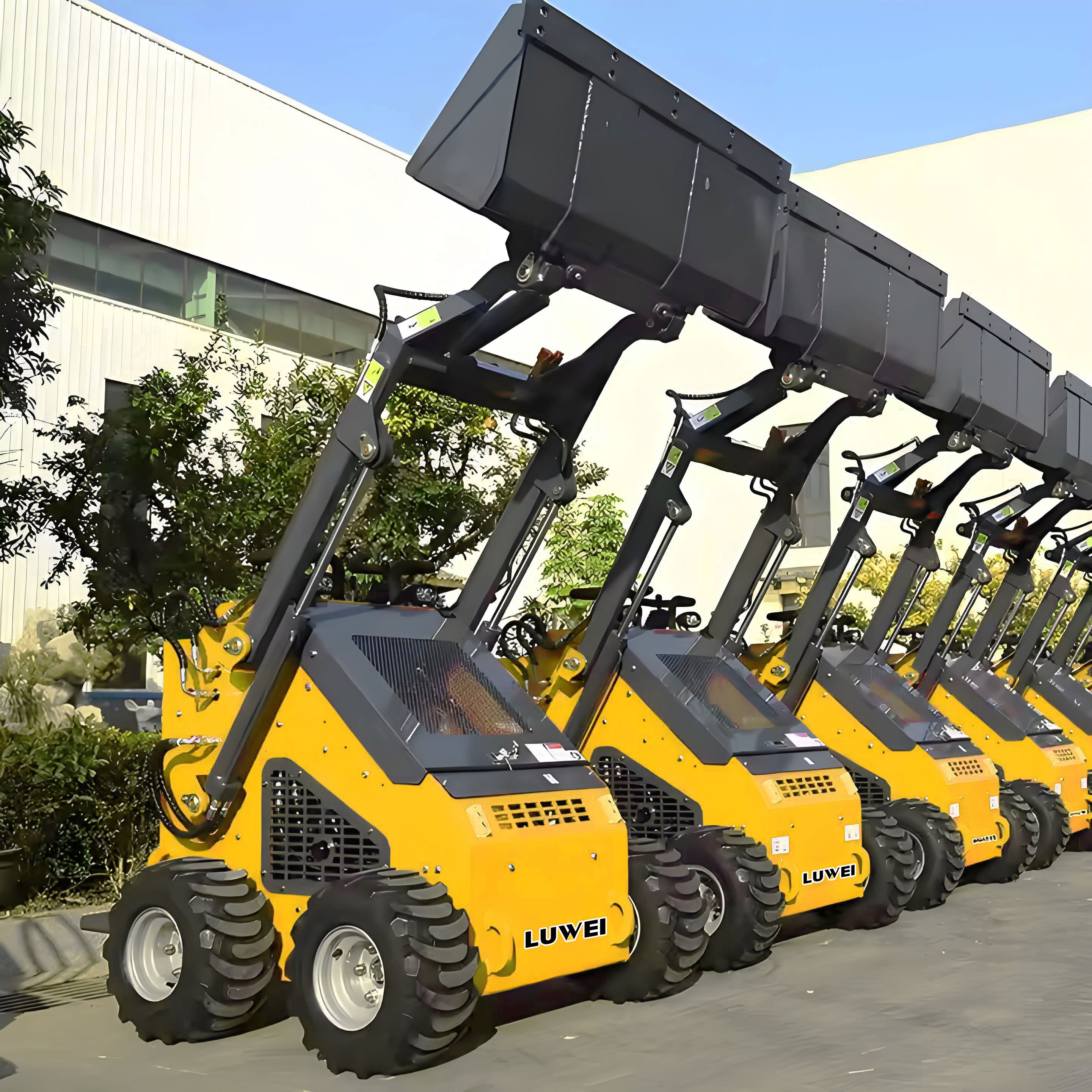LUWEI wholesale CE/EPA Engine Diesel mini skid steer loader bucket 380 480 wheel loader Crawler skid steer loader
