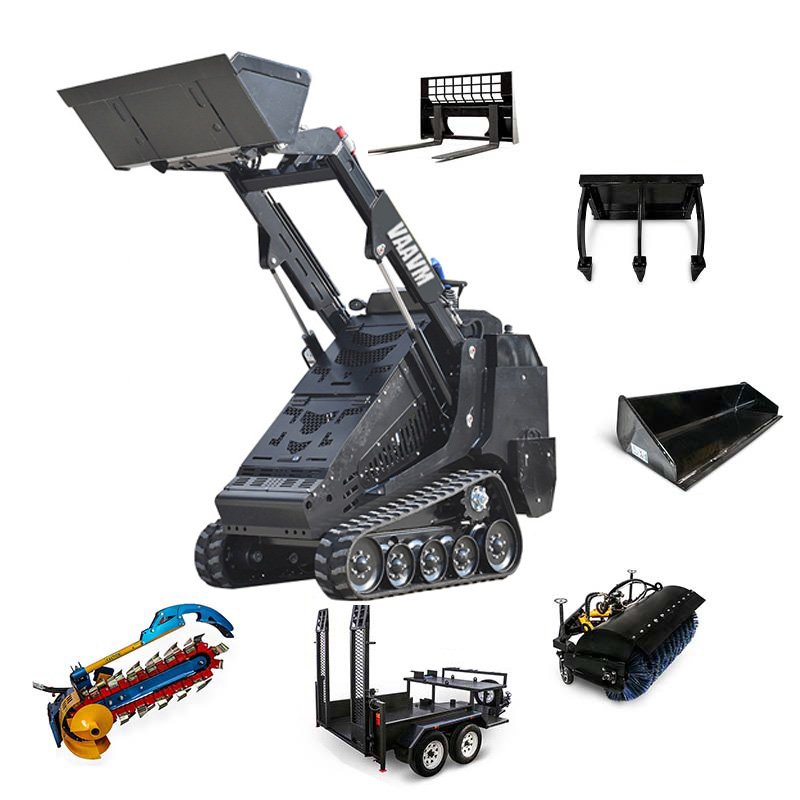 VAAVM VAS002 Compact Diesel Skid Steer Loaders Crawler Loader with Multiple Accessory