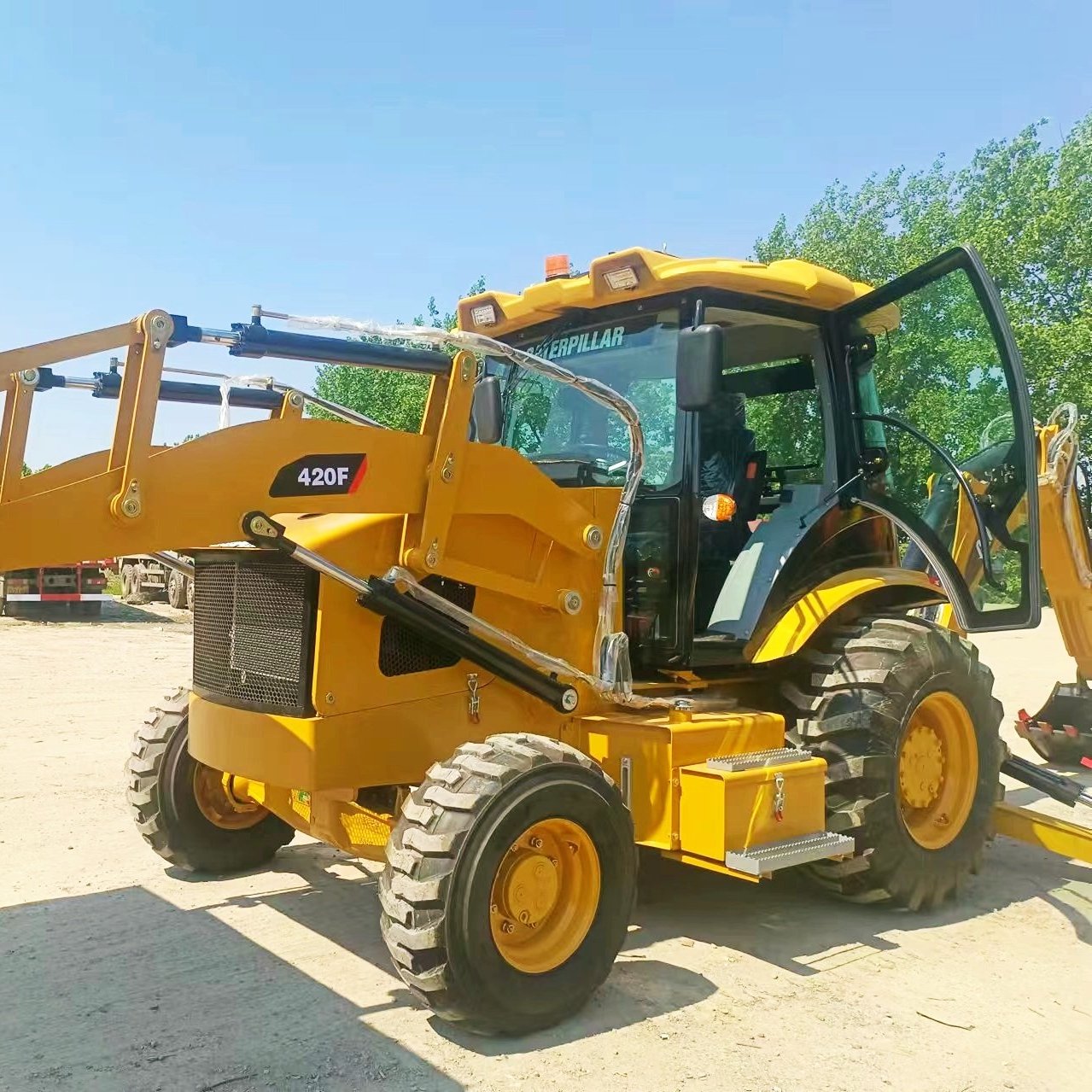 High Value Used Cat 420f 6tons Backhoe Loader Wheel Drive Cat Caterpillar Backhoe Loaders Retroexcavadora Farm Tractor Backhoe