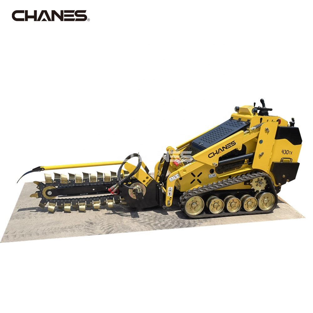 China mini trencher cheap mini skid steer loader with trencher attachment top sales farm used mini loader