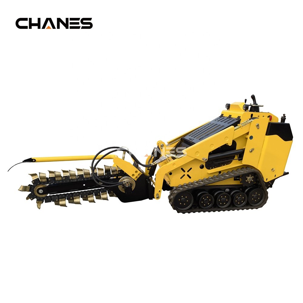 China mini trencher cheap mini skid steer loader with trencher attachment top sales farm used mini loader
