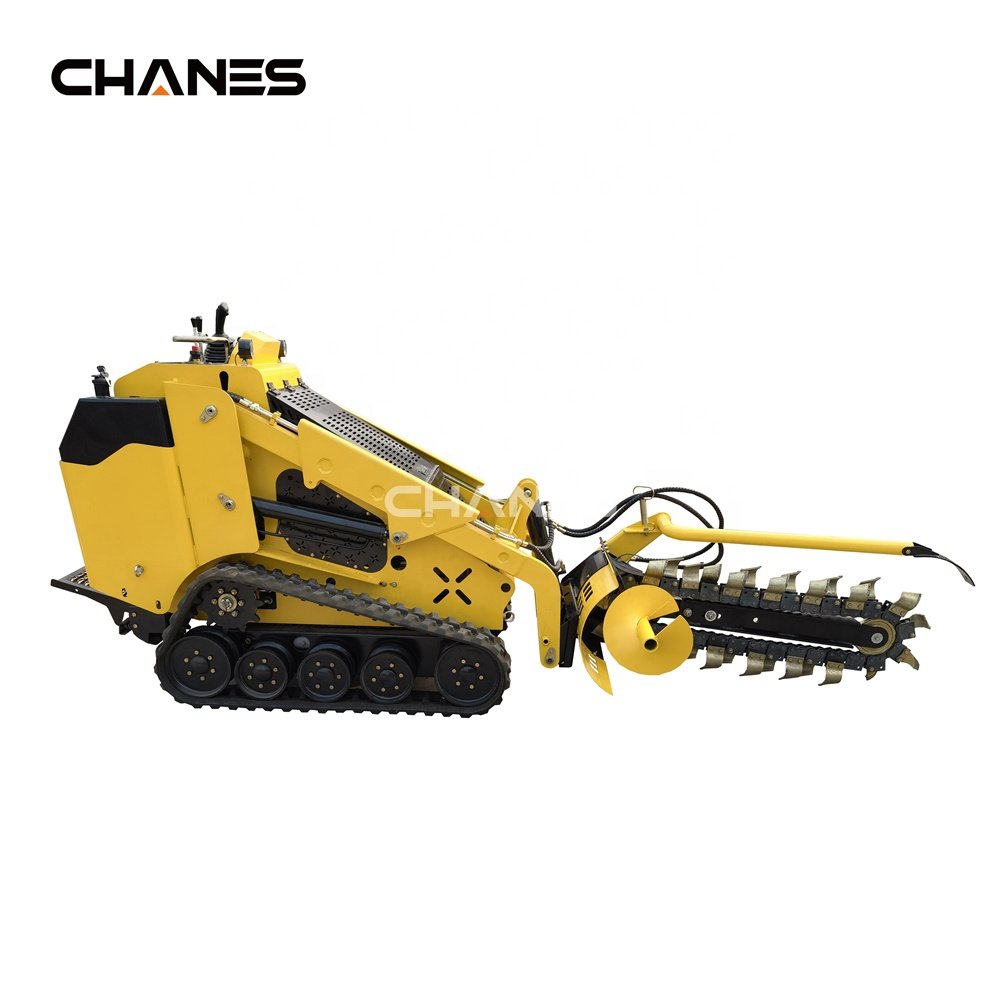 China mini trencher cheap mini skid steer loader with trencher attachment top sales farm used mini loader