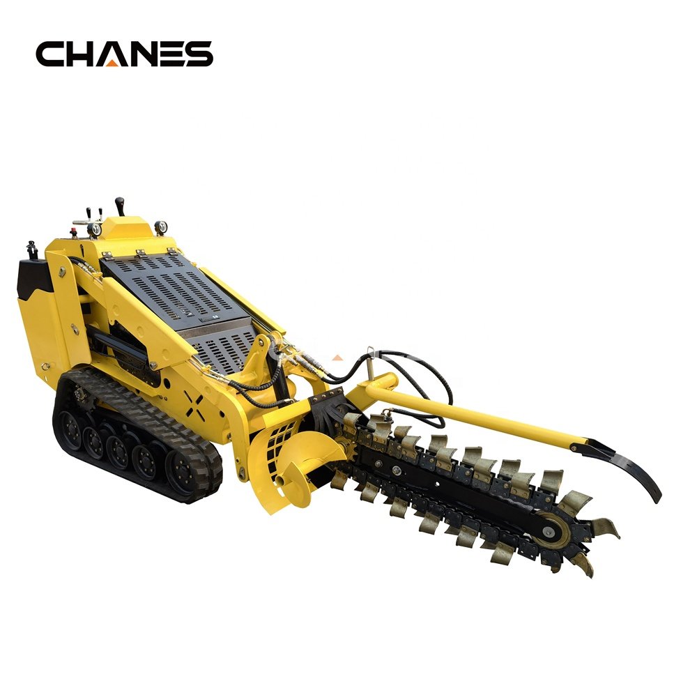 China mini trencher cheap mini skid steer loader with trencher attachment top sales farm used mini loader