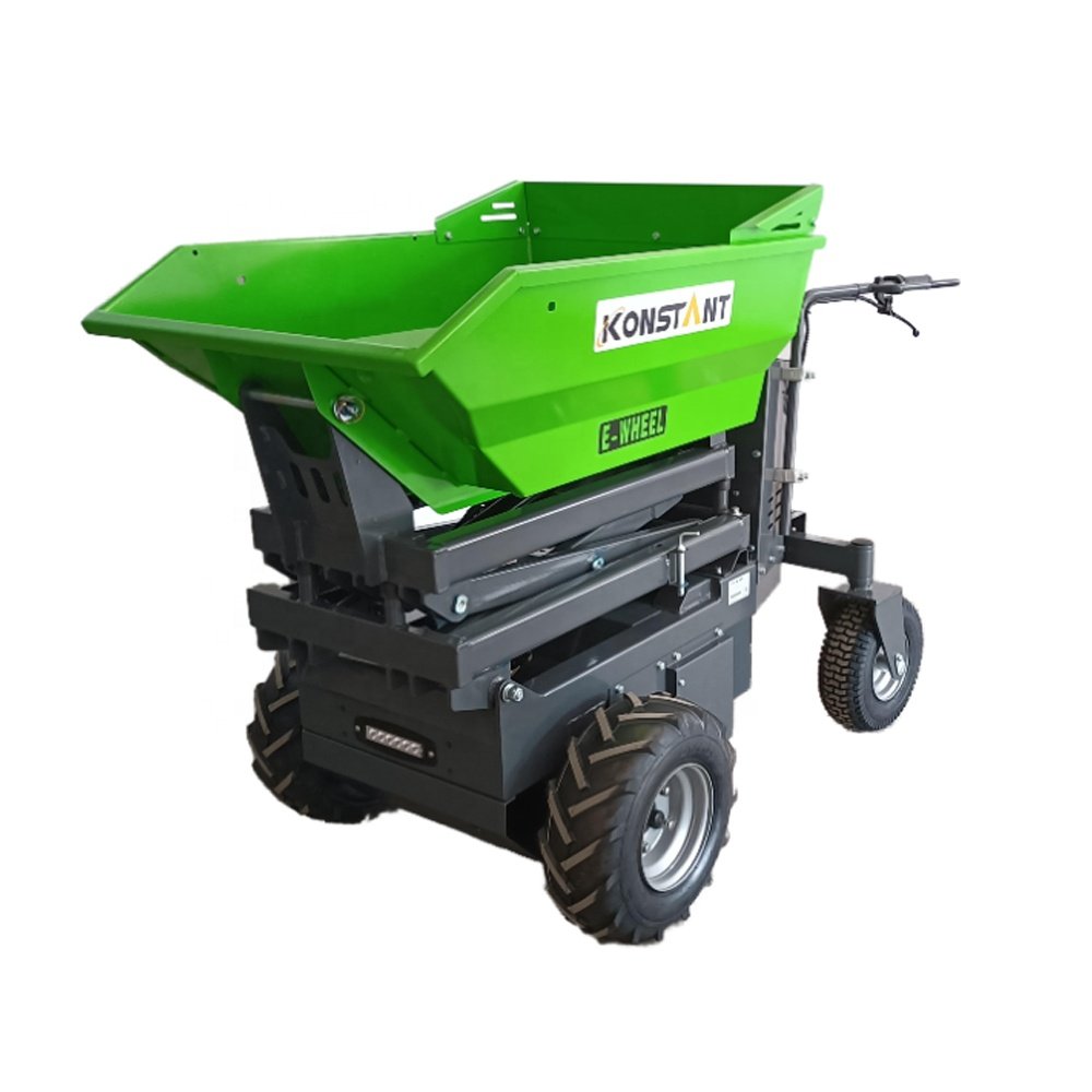 100% Green Power Self-Propelled Mini Transporter Dumper Barrow Battery Electric Concrete Buggy for Home Use Retail Industries