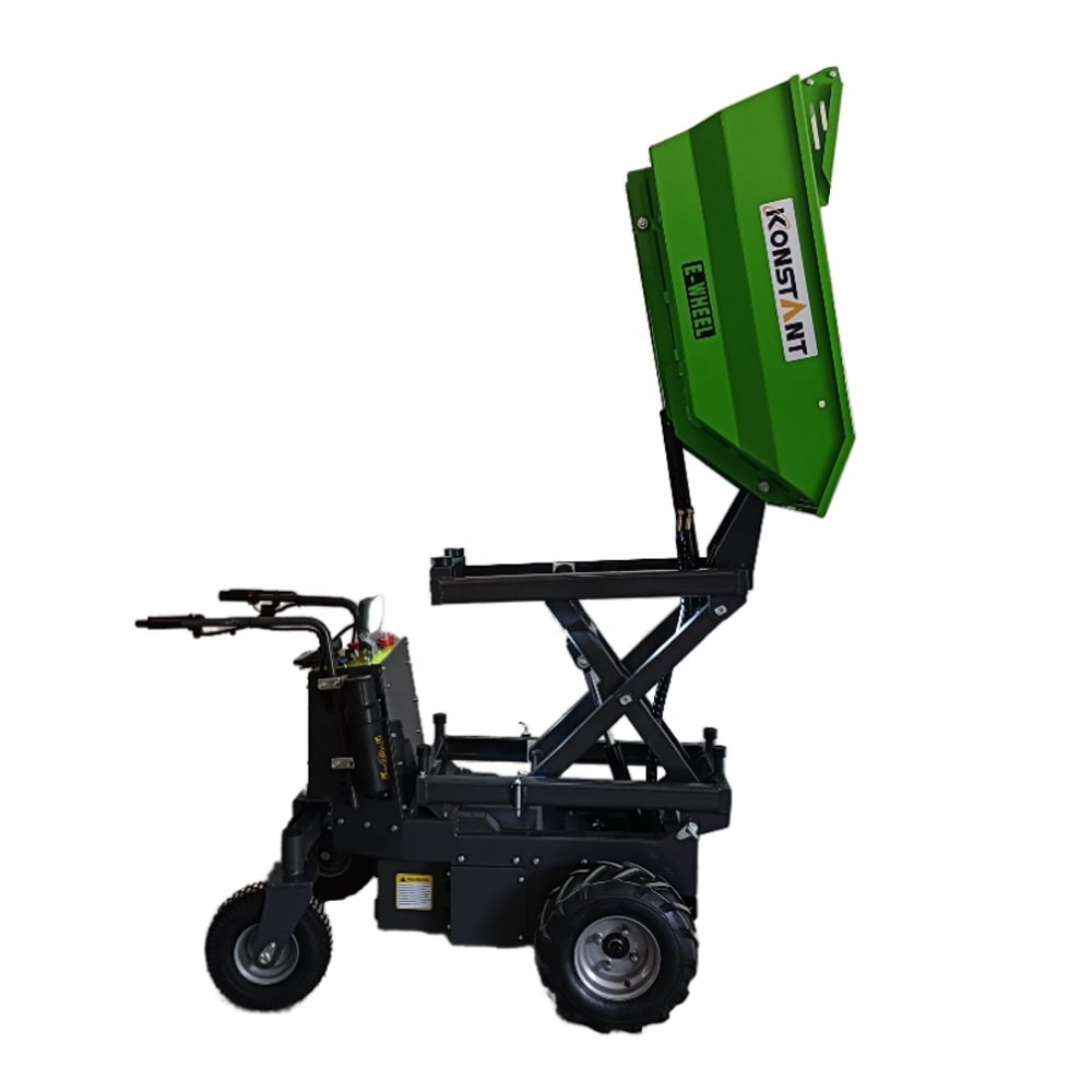 100% Green Power Self-Propelled Mini Transporter Dumper Barrow Battery Electric Concrete Buggy for Home Use Retail Industries