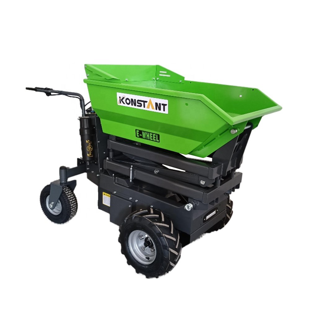 100% Green Power Self-Propelled Mini Transporter Dumper Barrow Battery Electric Concrete Buggy for Home Use Retail Industries