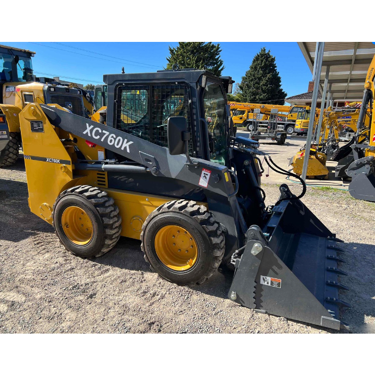 China Mini Skid Steer Loader XC760K Bucket Used Farm Construction Features Motor Engine Optional Attachments Available