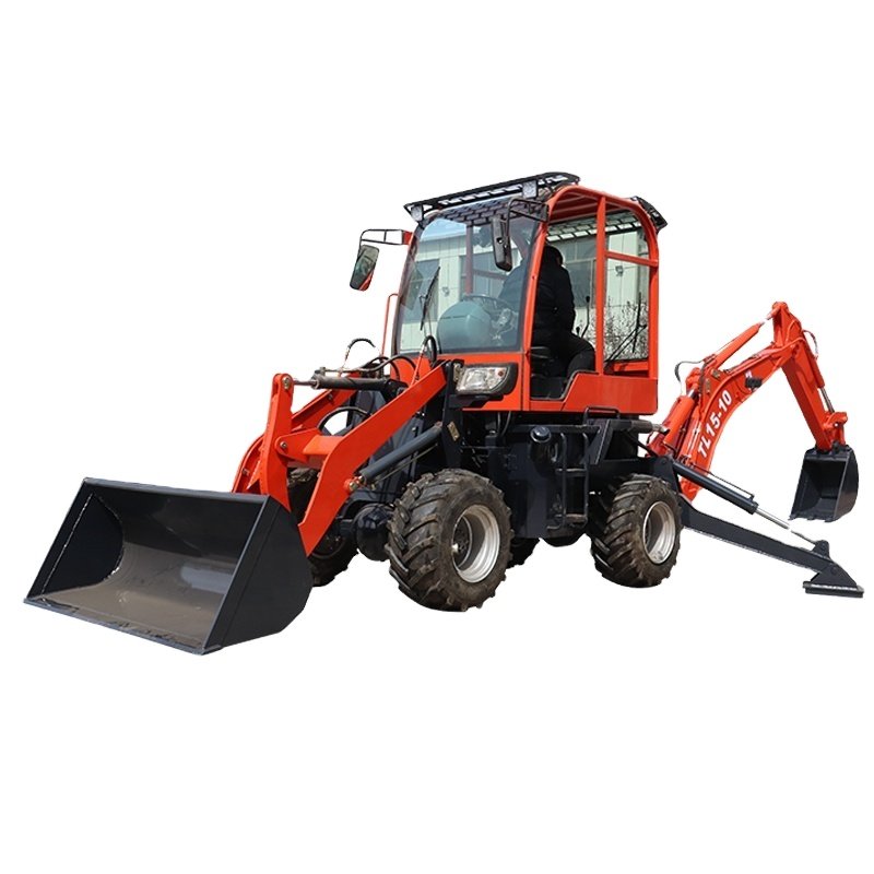 TITAN 1 Ton TL35-10 4x4 Wheel Front Loader Backhoe Excavator Used Condition with Price Includes Bucket Engine Pump Gearbox