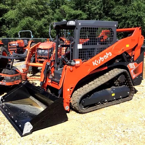 Used Kubota SVL 75-3 Crawler Track Skid Steer Loader Grapple Hydraulic Fork Construction Backhoe Loader