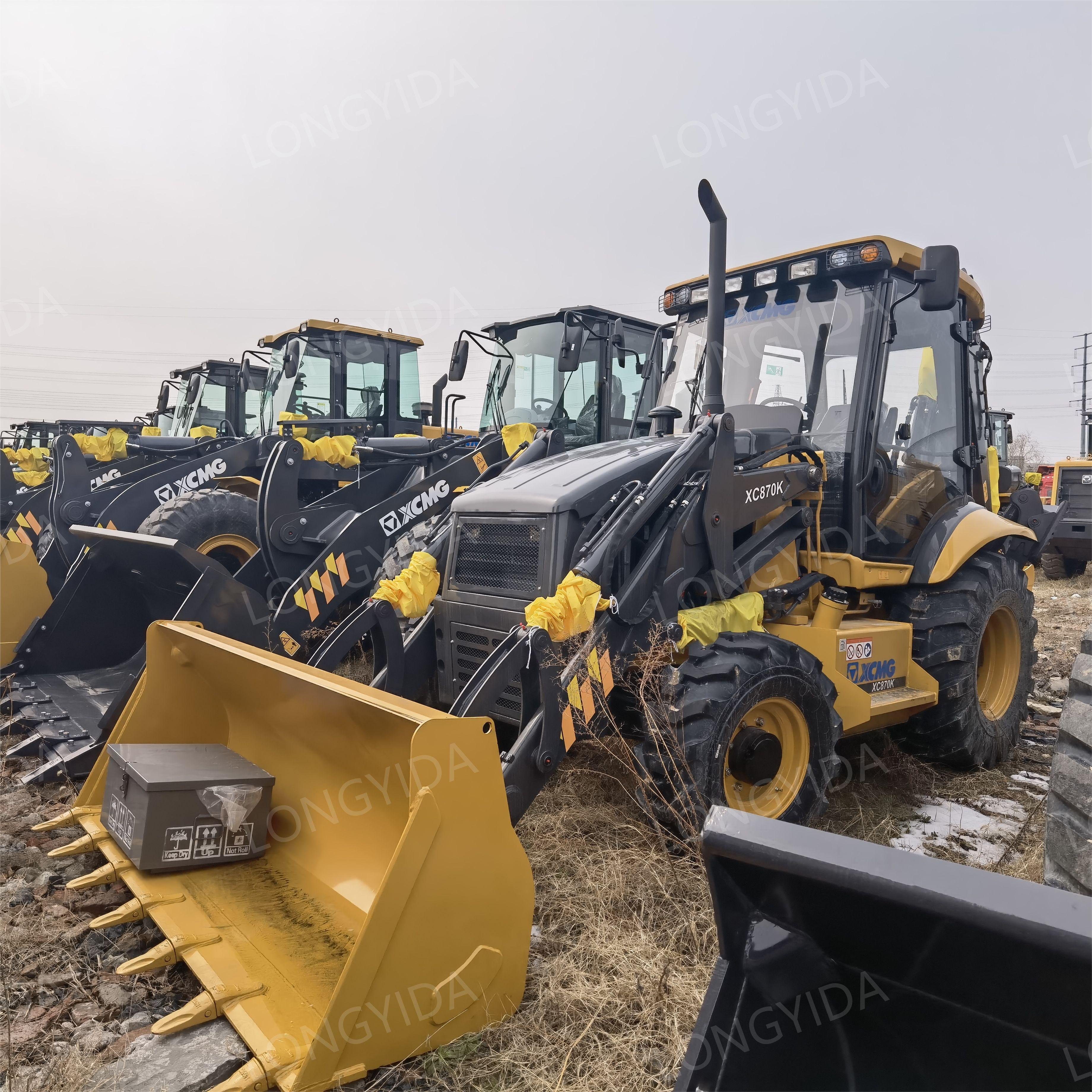 XCMG New 8 Ton Front-Type Tractor Wheel Loader Excavator Cummins Engine Pump Used Backhoe Loader for Sale