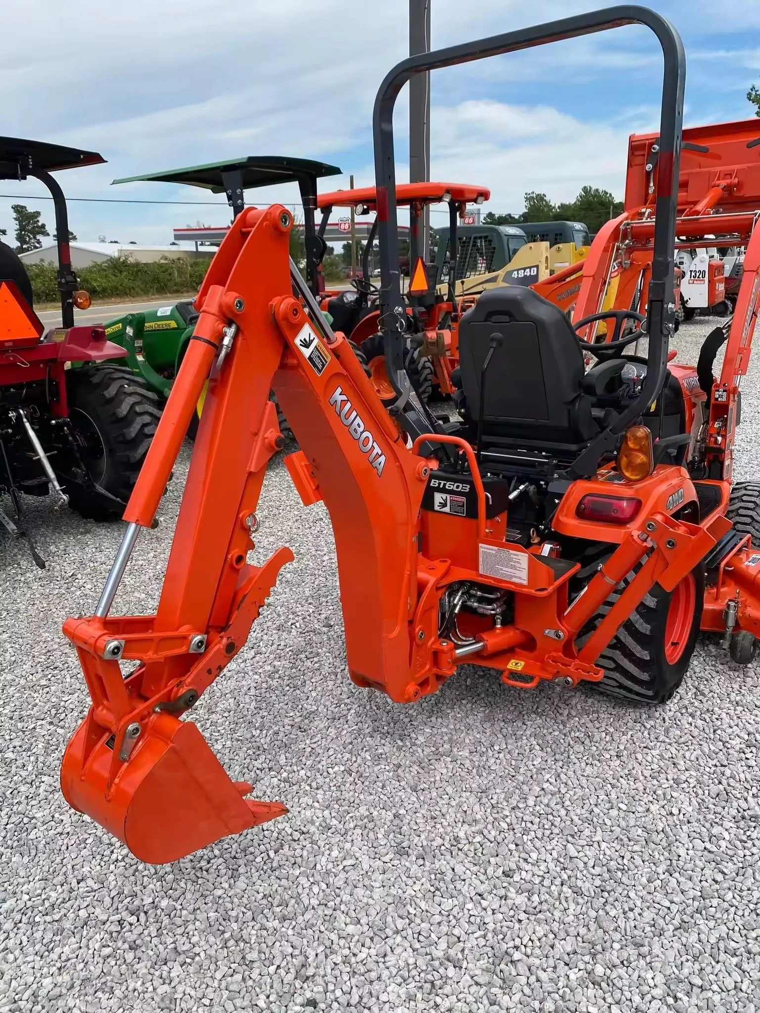 Used Mini Kubota BX-23S Backhoe Loader Small Tractor Loader Mower Attached All Including Engine Pump Good Condition Farms