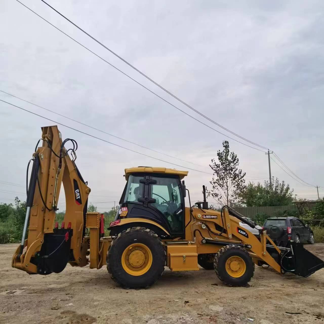 High performance small displacement large used Cat 420F excavator loader from the place of origin for sale