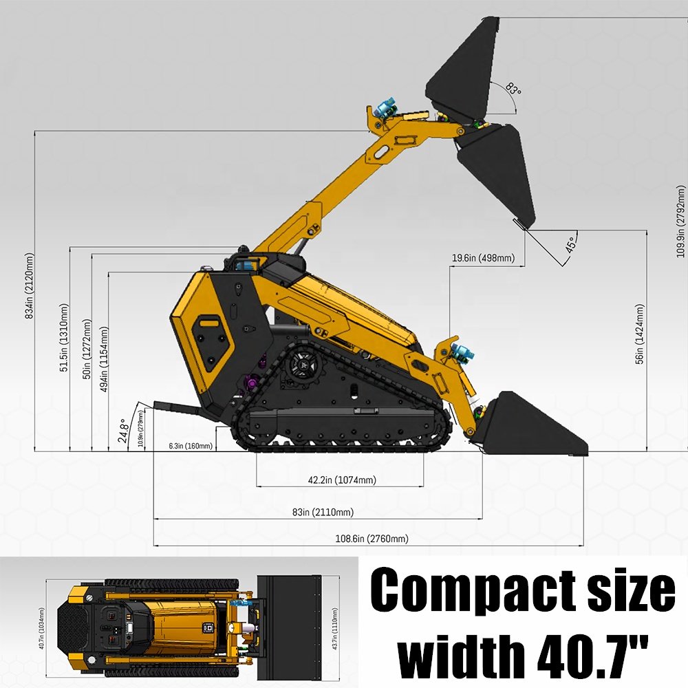 used new earth-moving machinery mini track wheel loader tractors concrete mixer with front end loader