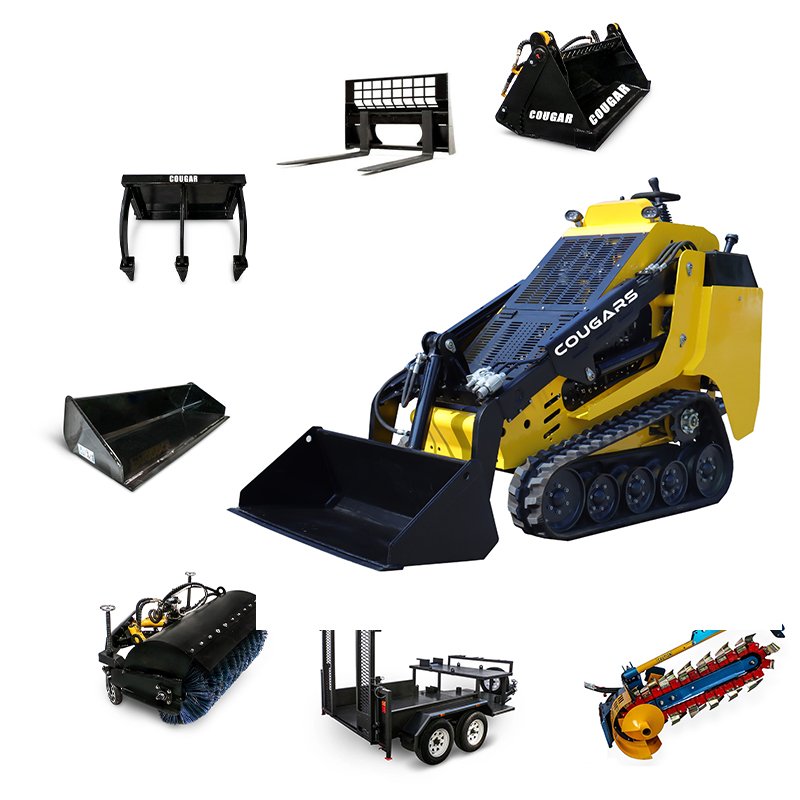 Cougars CG827 Mini Skid Steer Loaders Building Kubota Perkins Engine Track Drive for Landscaping USA Brand New Used Condition