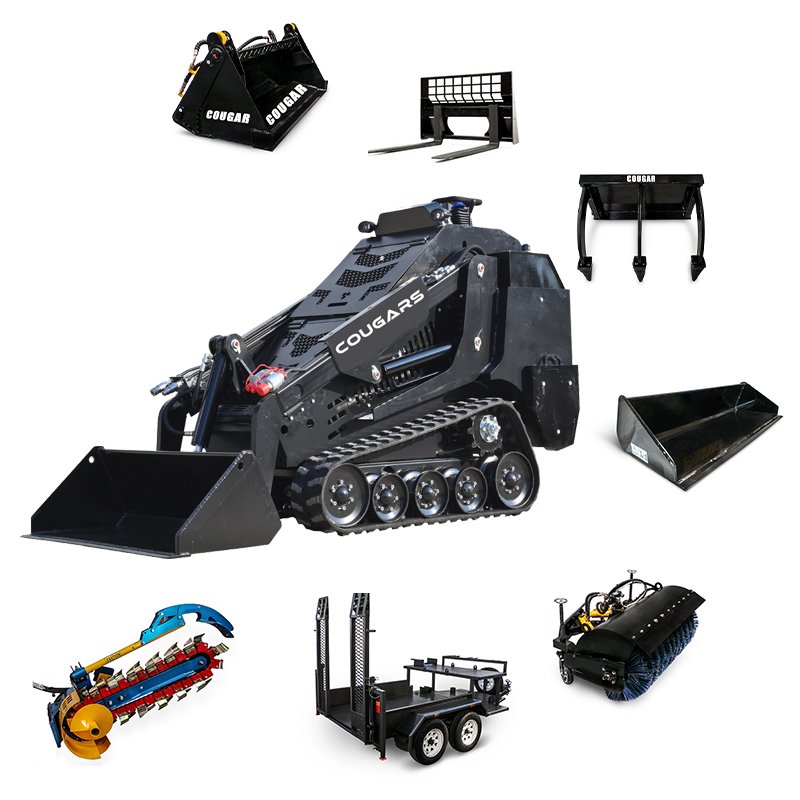 Cougars CG827 Mini Skid Steer Loaders Building Kubota Perkins Engine Track Drive for Landscaping USA Brand New Used Condition