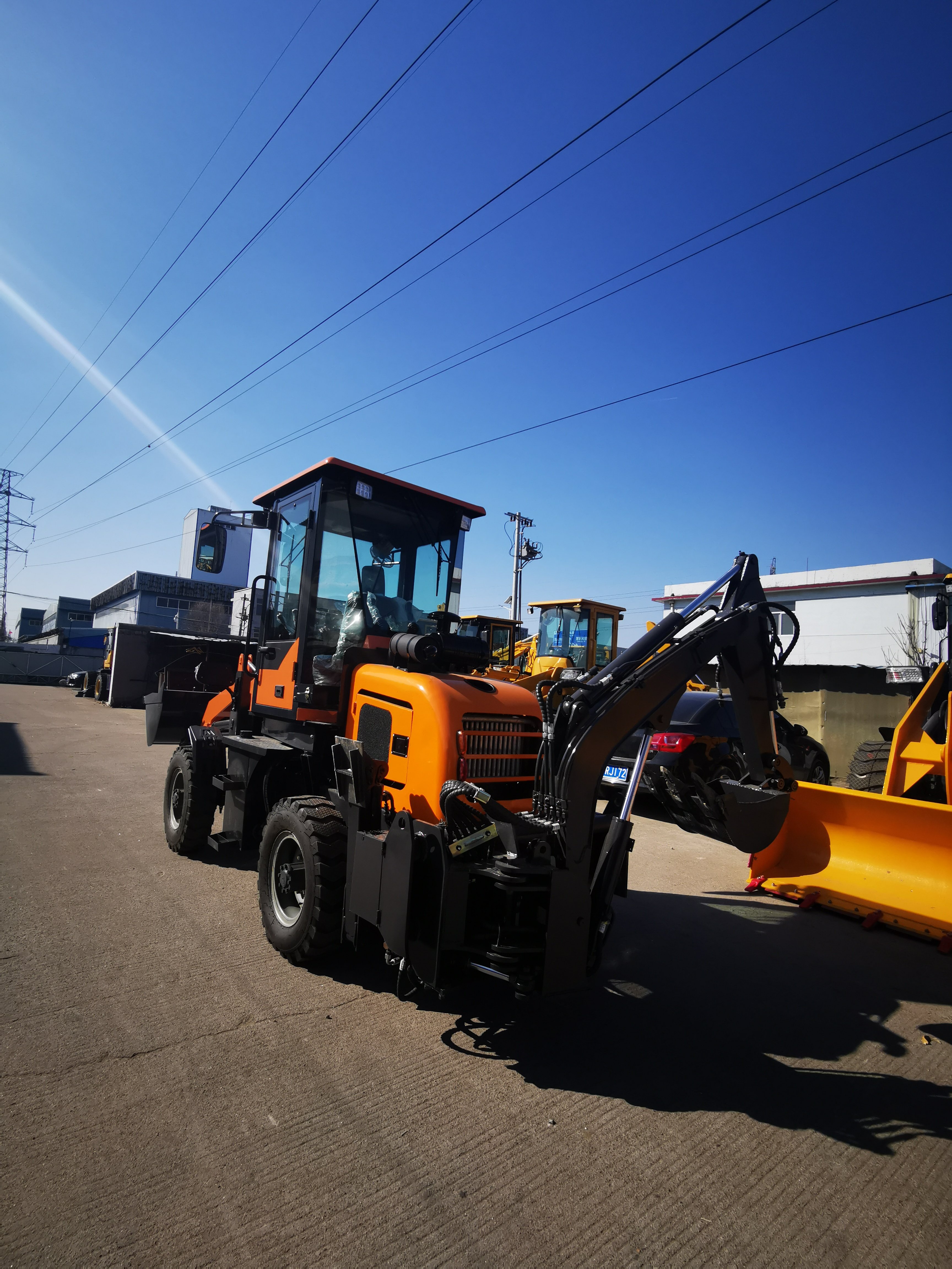 EPA Kubota Kohler engine Backhoeloader front bucket loader with end digger excavator tractor shovel used farm Construction work