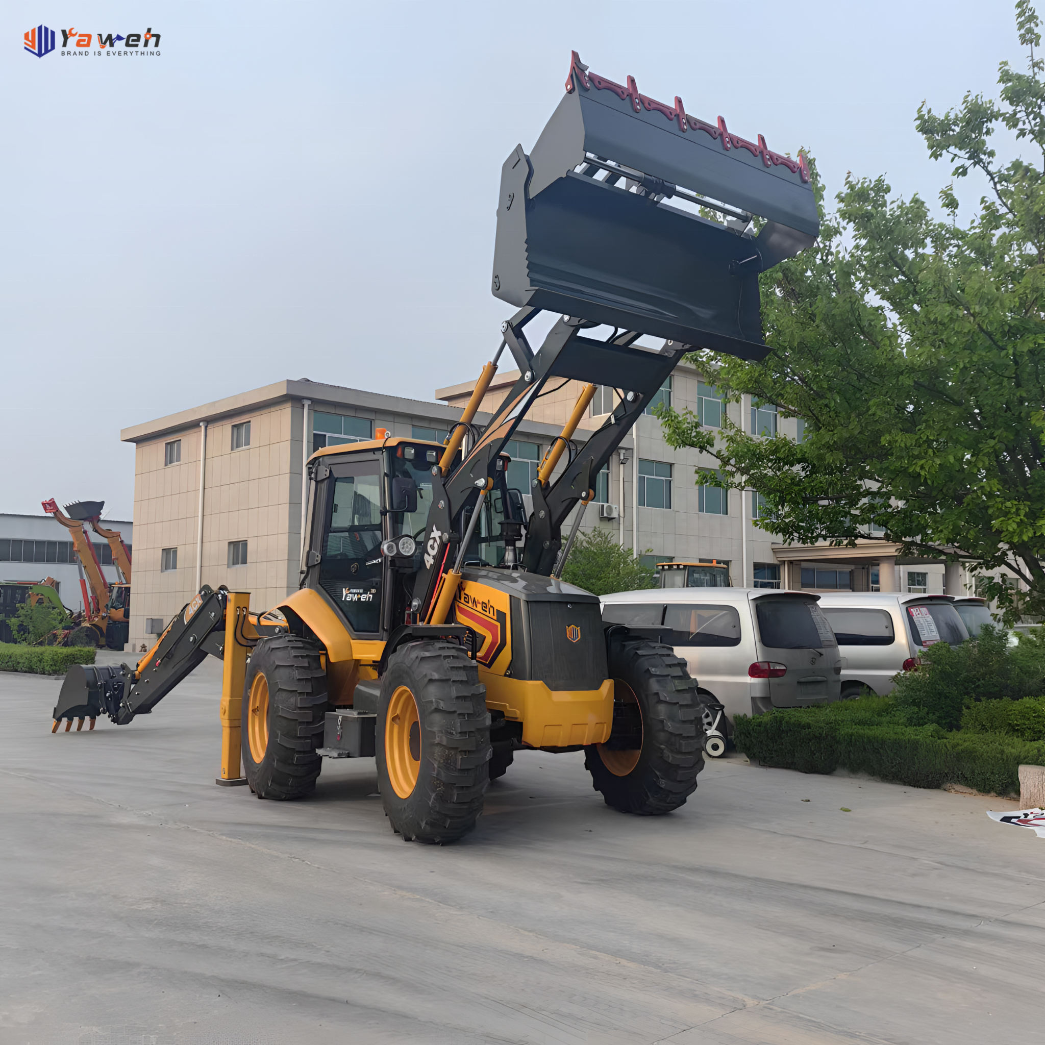 Yaweh JL4cx china small mini 4x4 wheel backhoe loader diesel front end excavator backhoe tractor loaders price for sale jcb