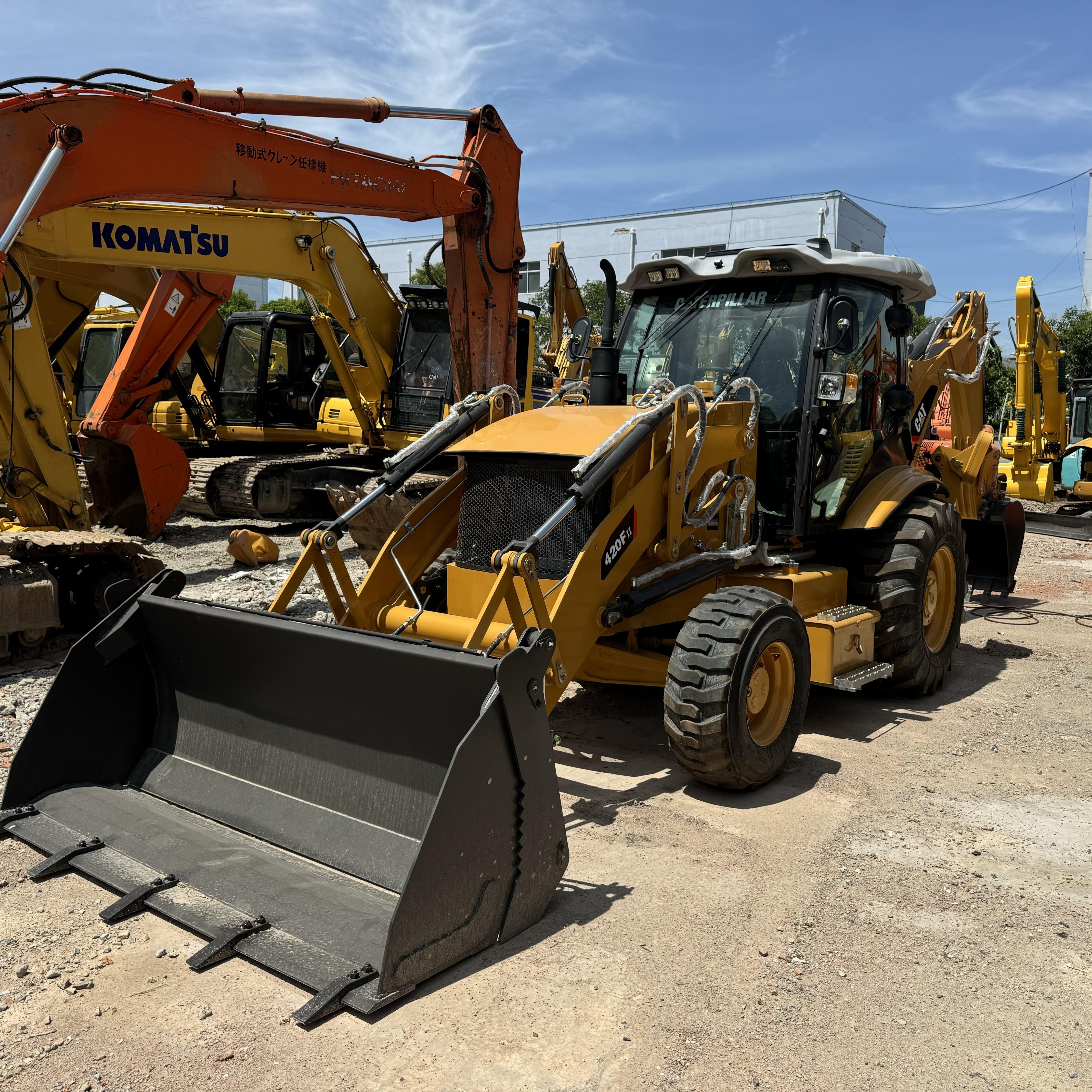 Strong power America Caterpillar top-quality CAT420FII used large wheel backhoe loaders construction machine at low price