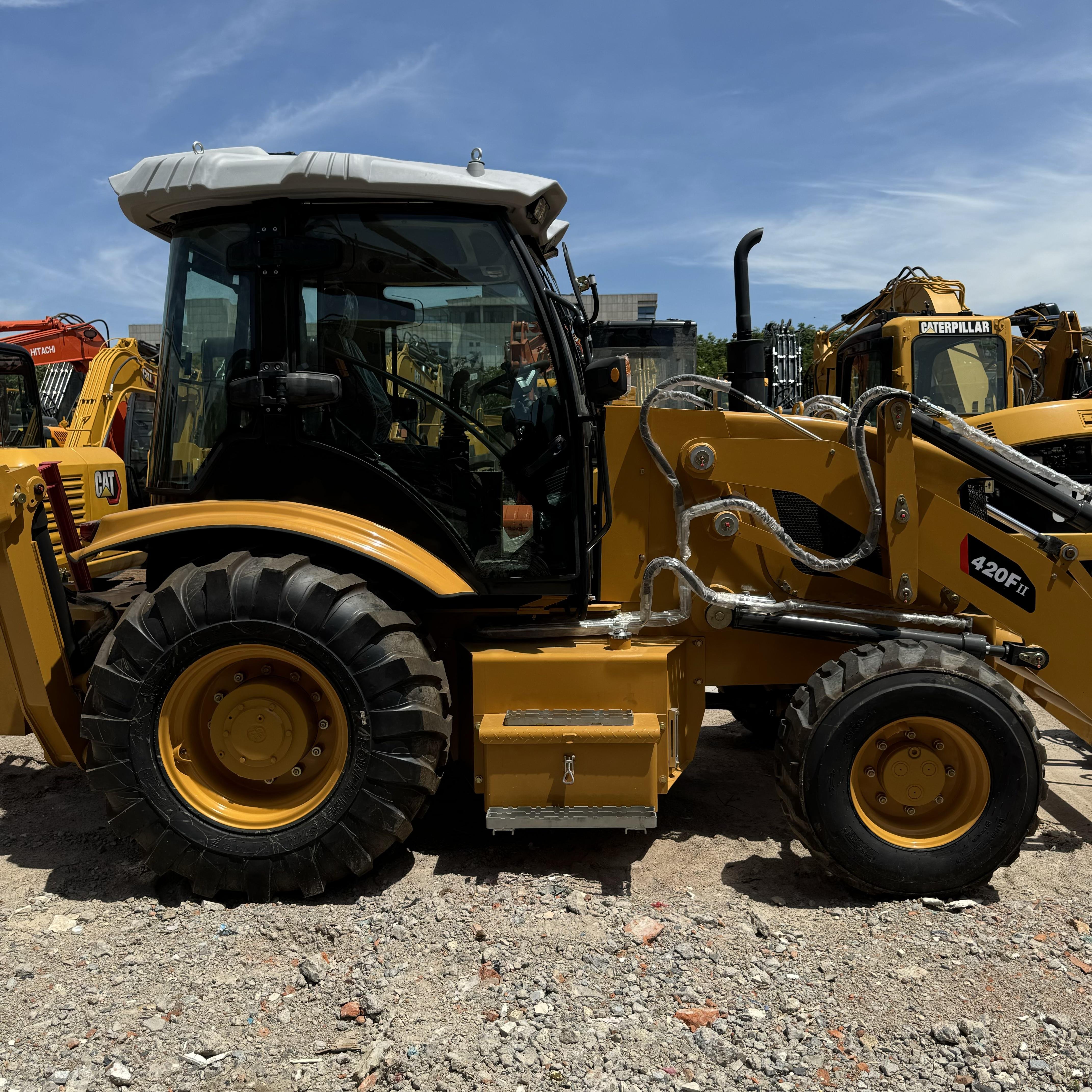 Strong power America Caterpillar top-quality CAT420FII used large wheel backhoe loaders construction machine at low price