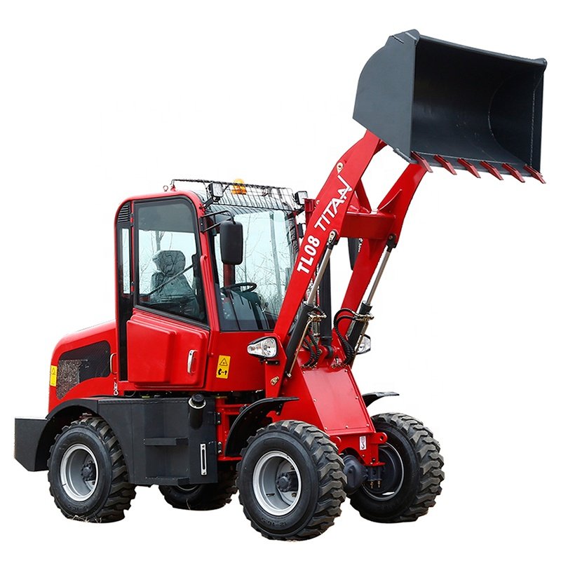 China TITAN 4 wheel drive 0.8 ton articulated small mini wheel loader front end loader for farm garden muti purpose use