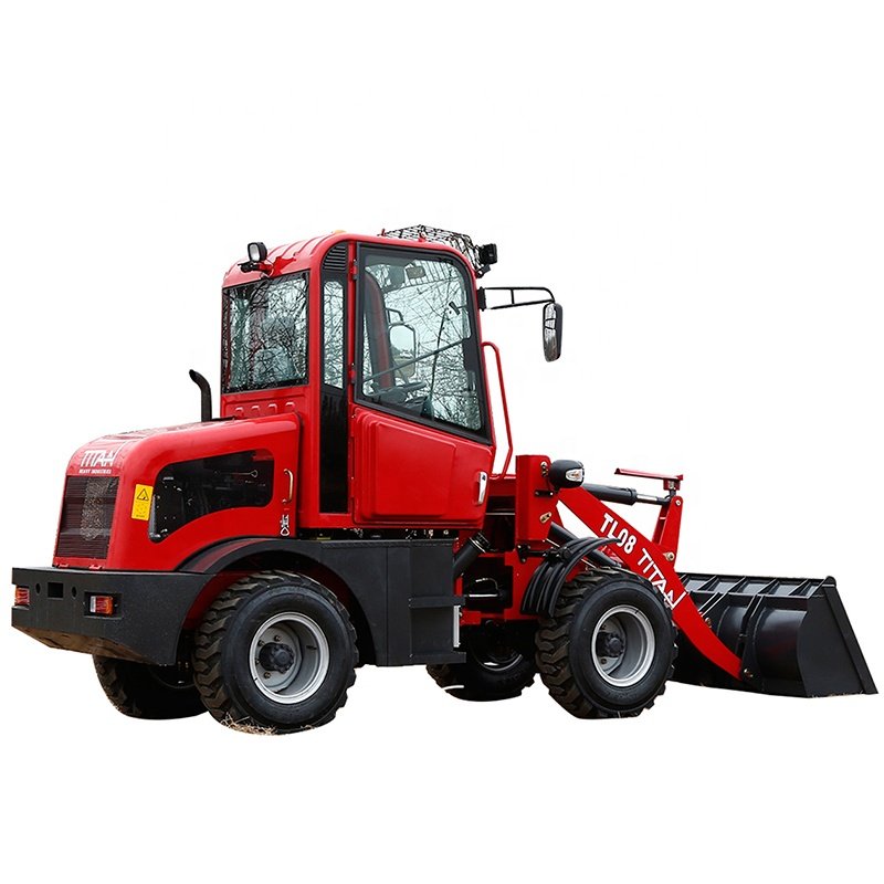 China TITAN 4 wheel drive 0.8 ton articulated small mini wheel loader front end loader for farm garden muti purpose use