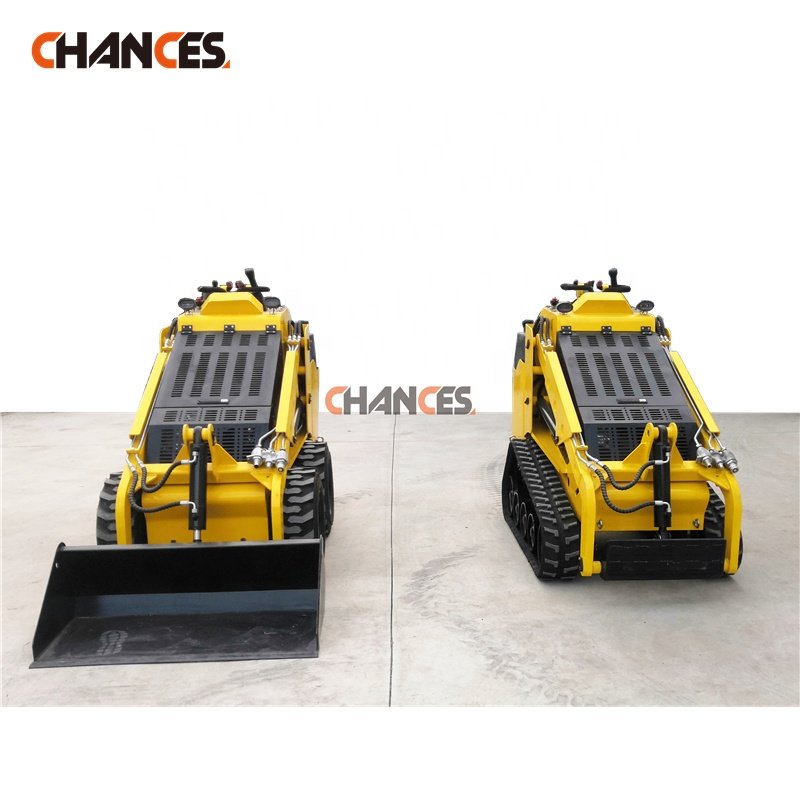 China diesel Mini Skid Steer Loader mini wheel loader With Kubota Perkins Engine joysticks control general bucket four in one