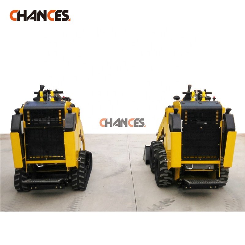 China diesel Mini Skid Steer Loader mini wheel loader With Kubota Perkins Engine joysticks control general bucket four in one