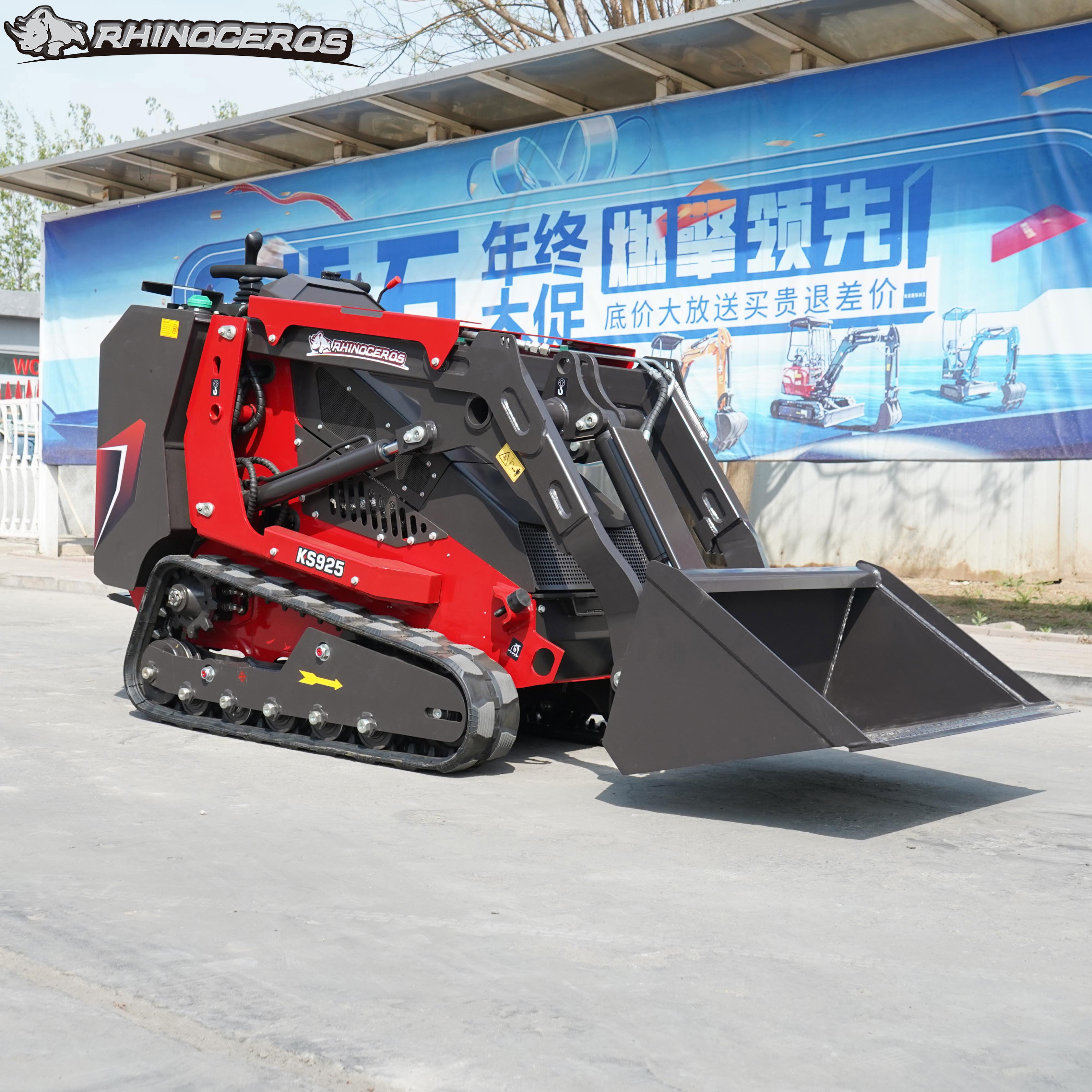 New Mini Track Loader KS925 1.5ton Rhinoceros Skid Steer with Kubota Engine CE EPA ISO Certified EPA Export Excavator Used