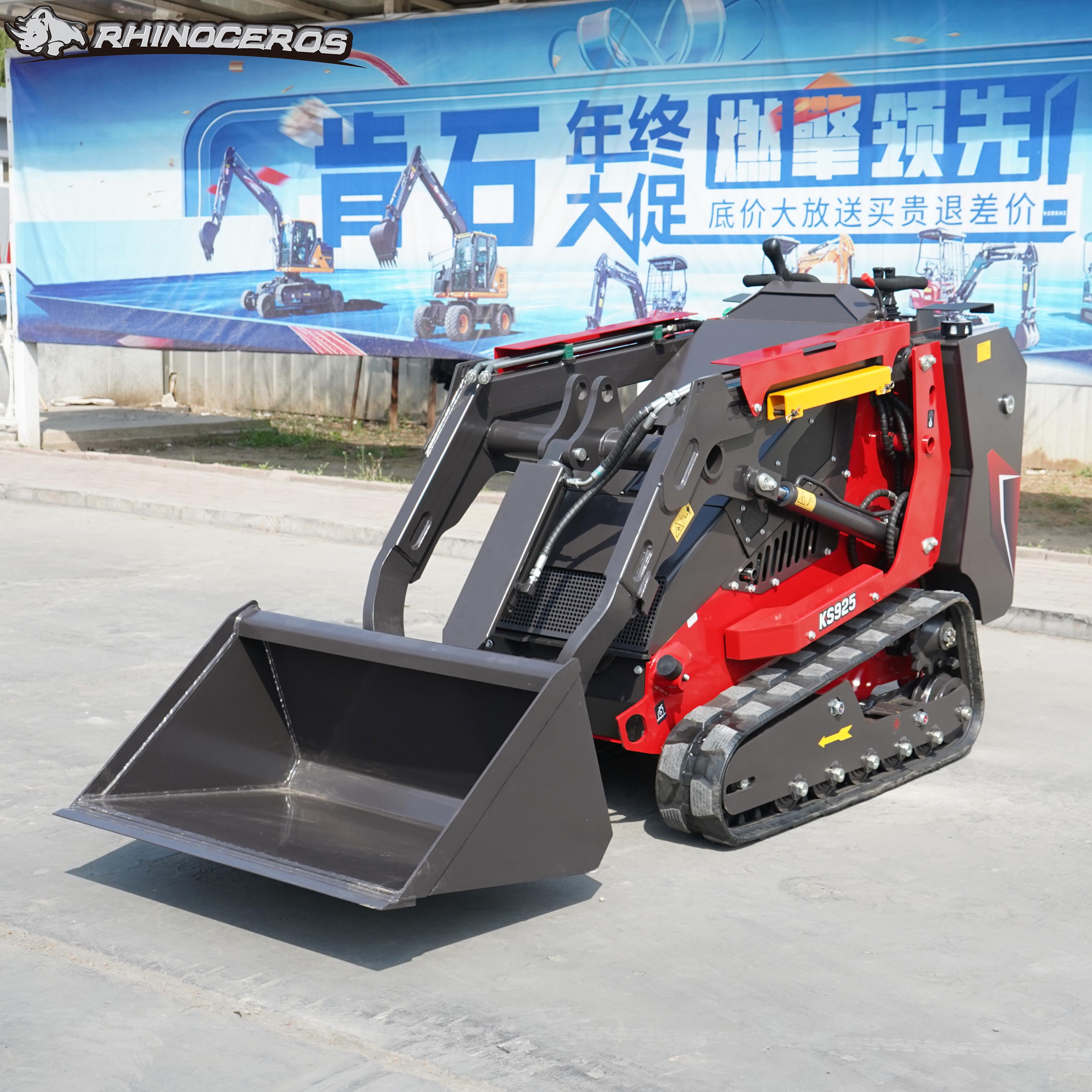 New Mini Track Loader KS925 1.5ton Rhinoceros Skid Steer with Kubota Engine CE EPA ISO Certified EPA Export Excavator Used