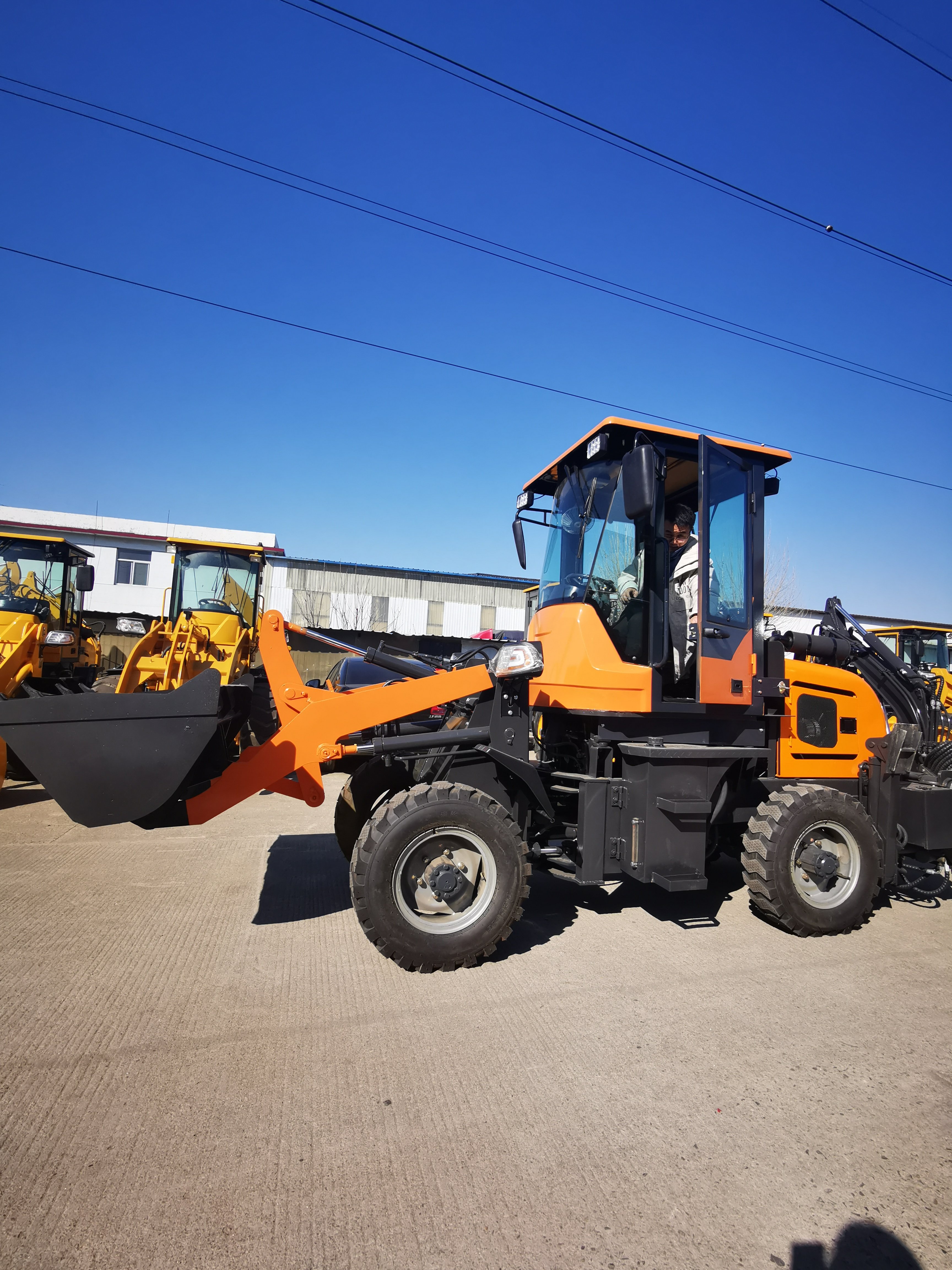 retroexcavadora China wheel loader Grapple Front End Tractor Log Loader backhoe excavator digger for farm used