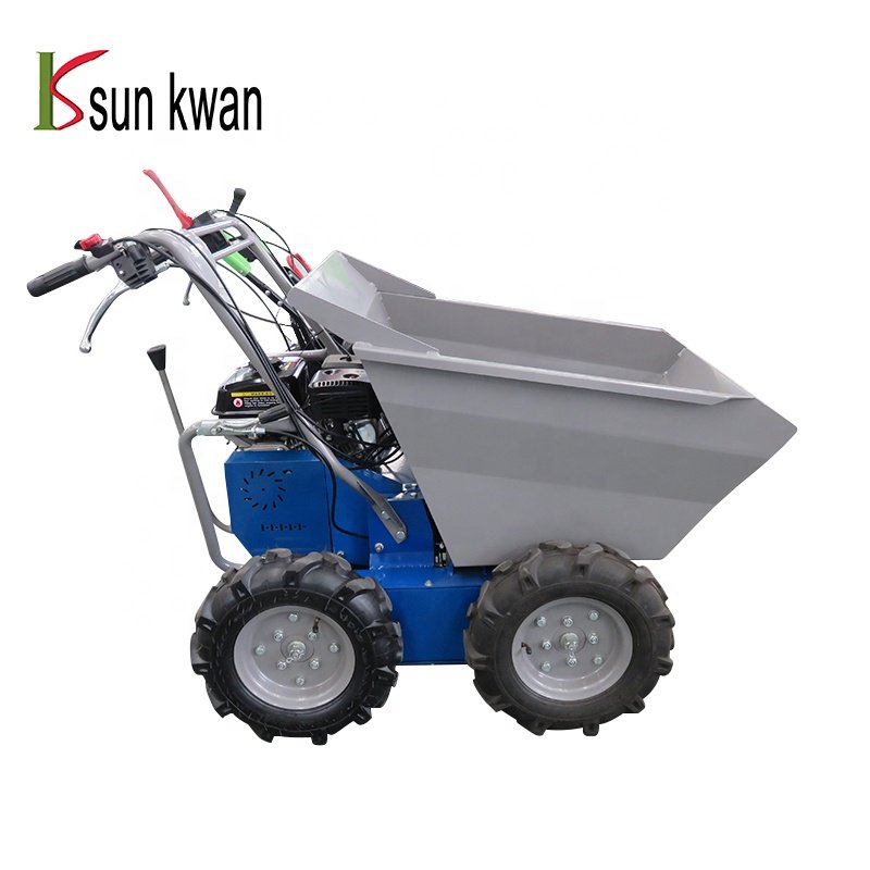 New Multifunctional Right Hand Mini Dumper Hydraulic Power Garden Wheelbarrow Diesel Track Farming Bucket Engine Motor