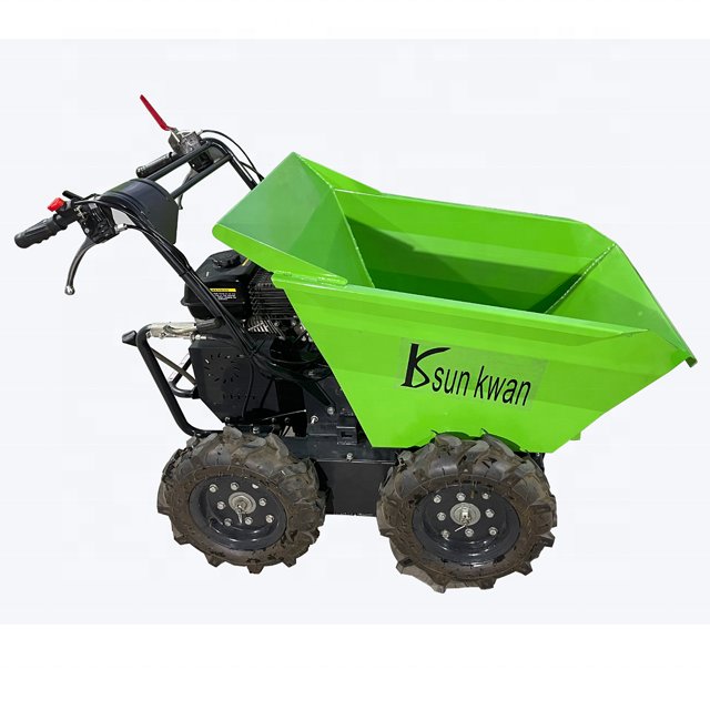 New Multifunctional Right Hand Mini Dumper Hydraulic Power Garden Wheelbarrow Diesel Track Farming Bucket Engine Motor