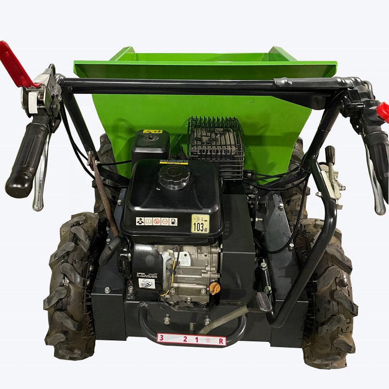New Multifunctional Right Hand Mini Dumper Hydraulic Power Garden Wheelbarrow Diesel Track Farming Bucket Engine Motor