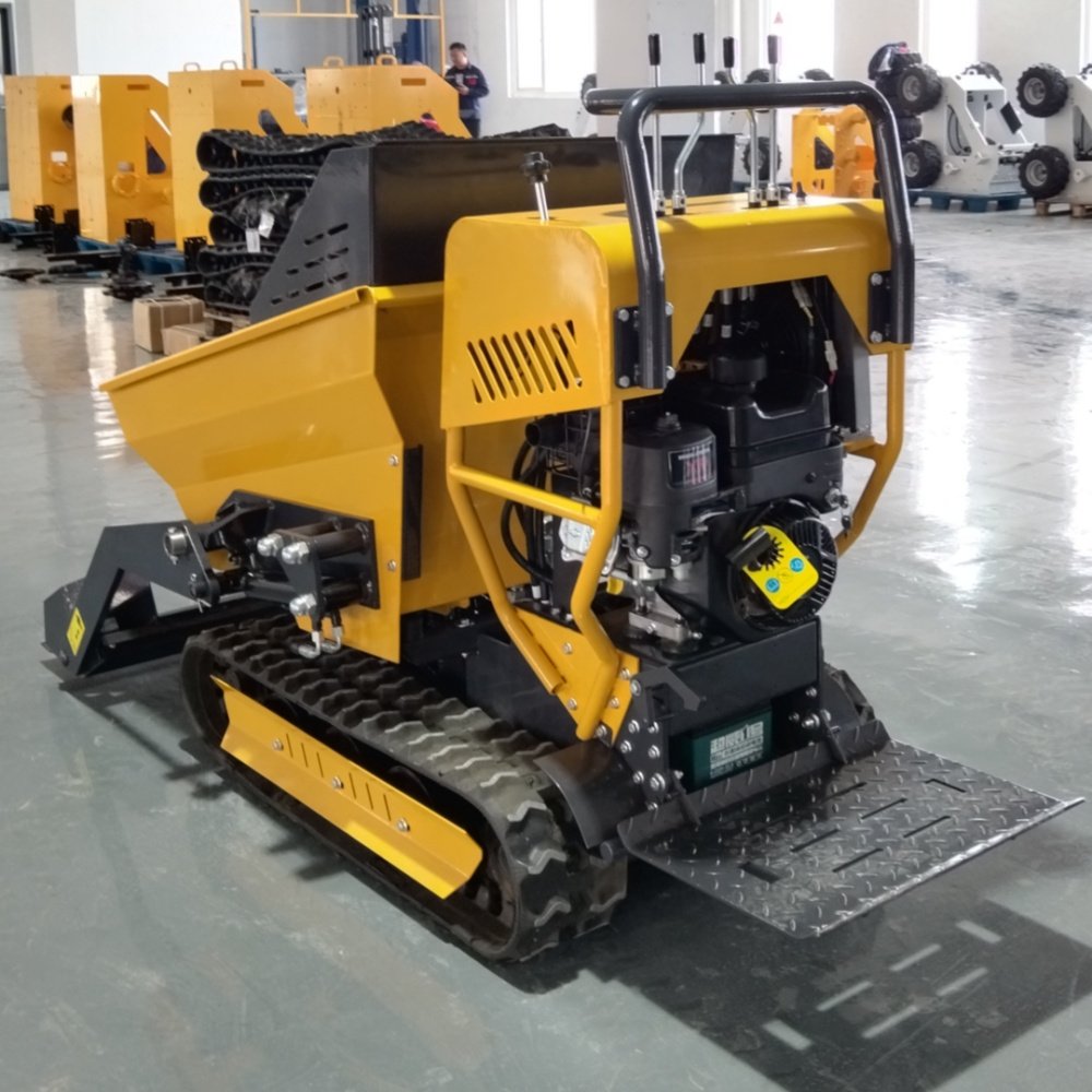 800kg Hydraulic Crawler small Mini Dumper 1ton dumper mini transporter Construction garden mini track dumper