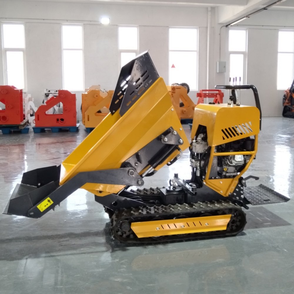 800kg Hydraulic Crawler small Mini Dumper 1ton dumper mini transporter Construction garden mini track dumper