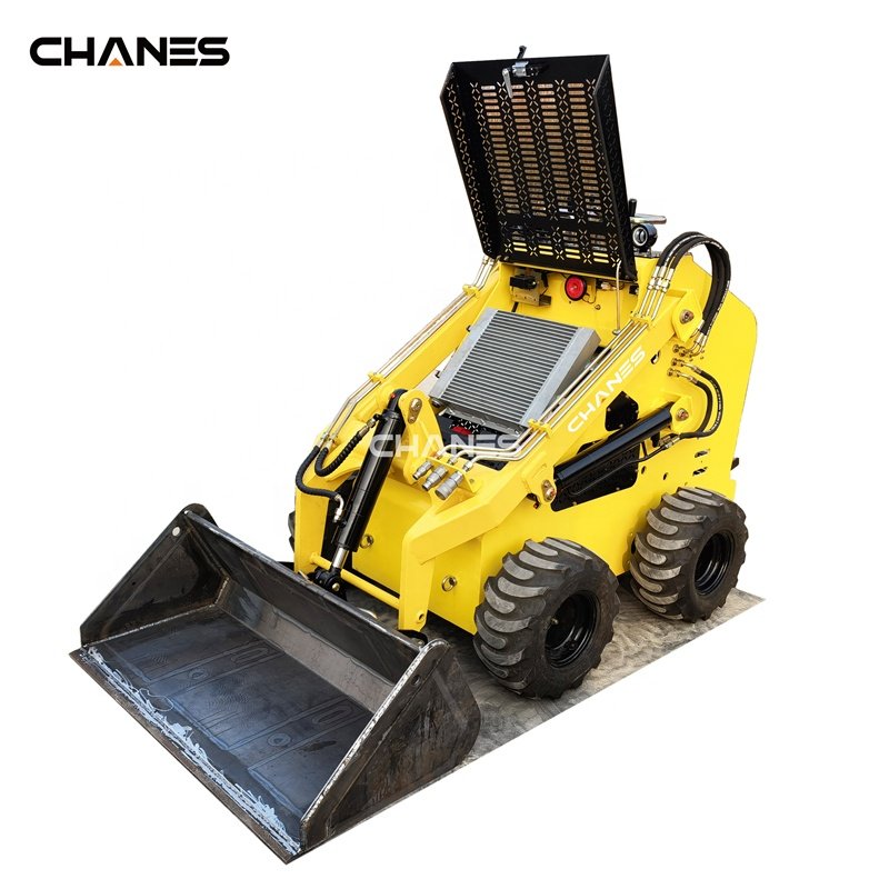 Wheeled mini skid steer loader mini wheel loader with 23hp EPA petrol engine 18*8.5-8 tubeless tires standard bucket