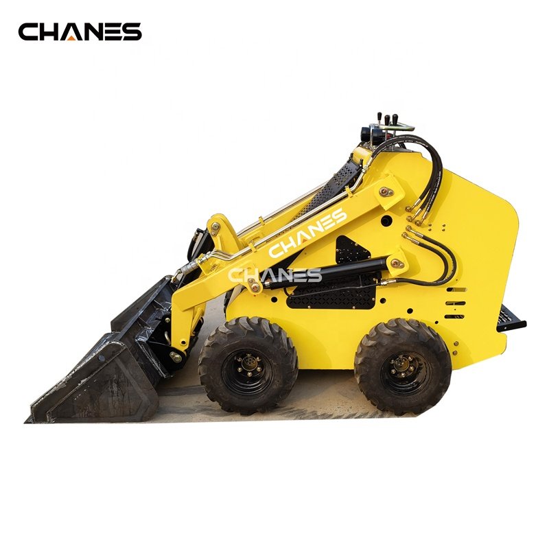 Wheeled mini skid steer loader mini wheel loader with 23hp EPA petrol engine 18*8.5-8 tubeless tires standard bucket
