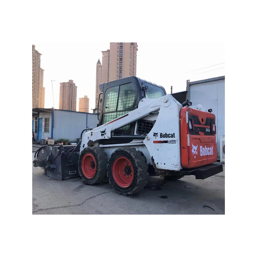 Used Mini Skid Steer Loader Bobcat s450 wheel small skid steer loader with bucket