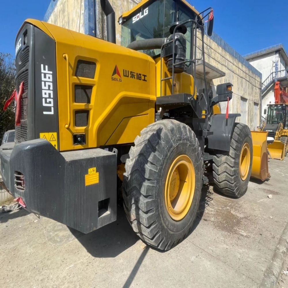 90% New SDLG LG956F Wheel Loader 5 Ton Capacity Motor Pump Engine Similar Caterpillar CAT966H Chinese Kaixiao Machinery Front