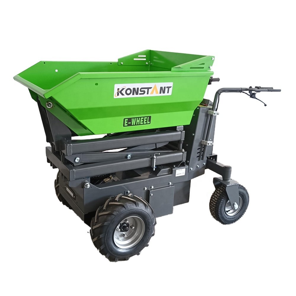 KONSTANT Power Mini Dumper with Hydraulic Lifting 500kg Capacity Electric Steering Wheel Barrow Retail Industries-New Condition