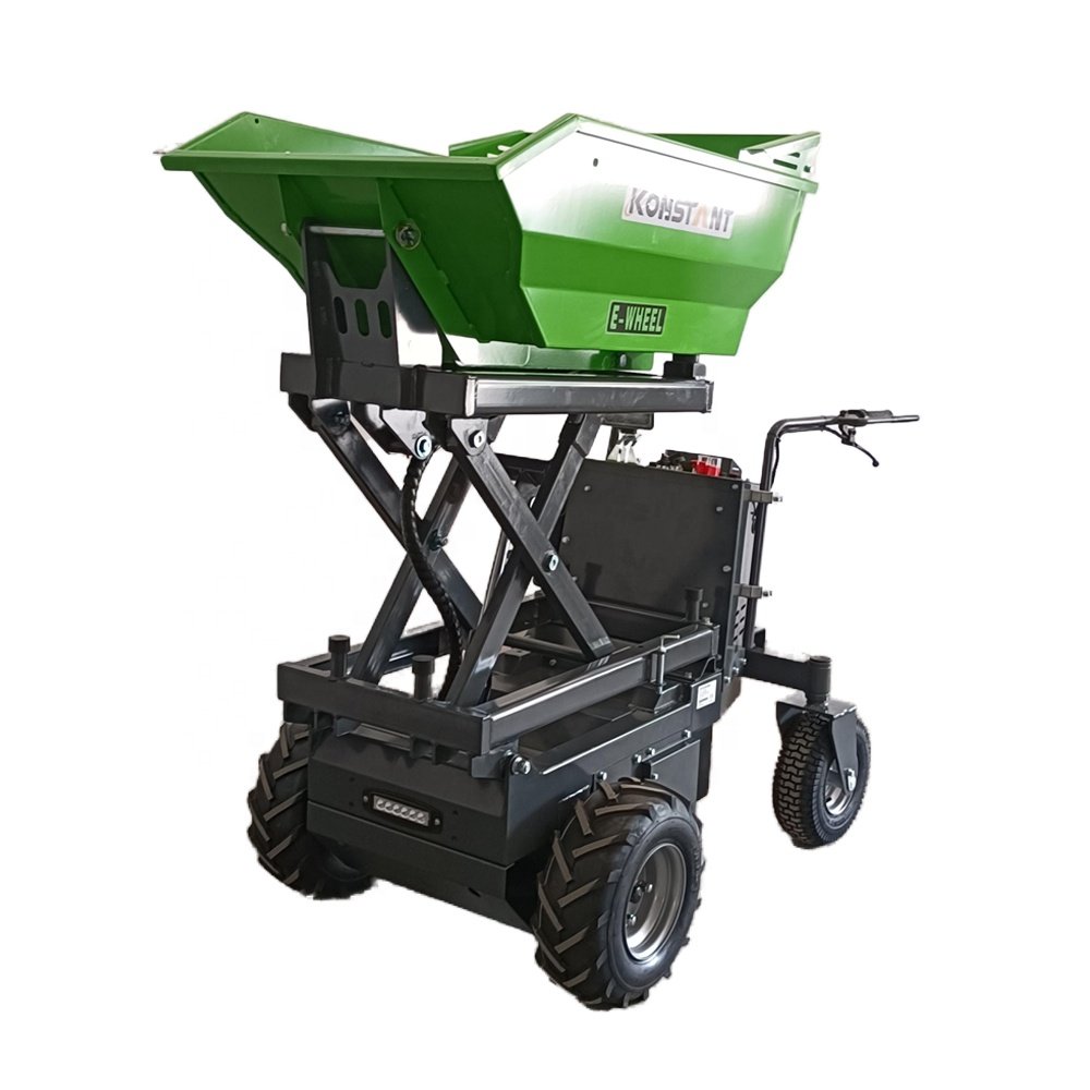 KONSTANT Power Mini Dumper with Hydraulic Lifting 500kg Capacity Electric Steering Wheel Barrow Retail Industries-New Condition