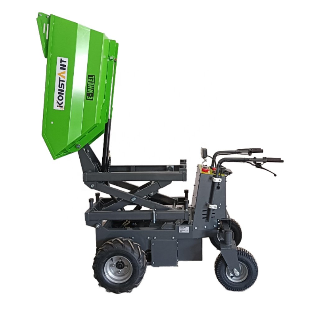 KONSTANT Power Mini Dumper with Hydraulic Lifting 500kg Capacity Electric Steering Wheel Barrow Retail Industries-New Condition