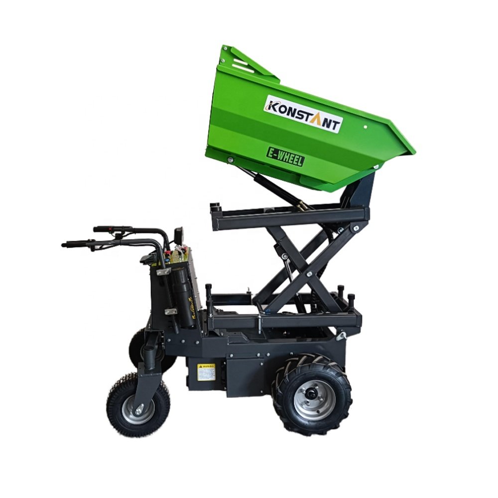 KONSTANT Power Mini Dumper with Hydraulic Lifting 500kg Capacity Electric Steering Wheel Barrow Retail Industries-New Condition