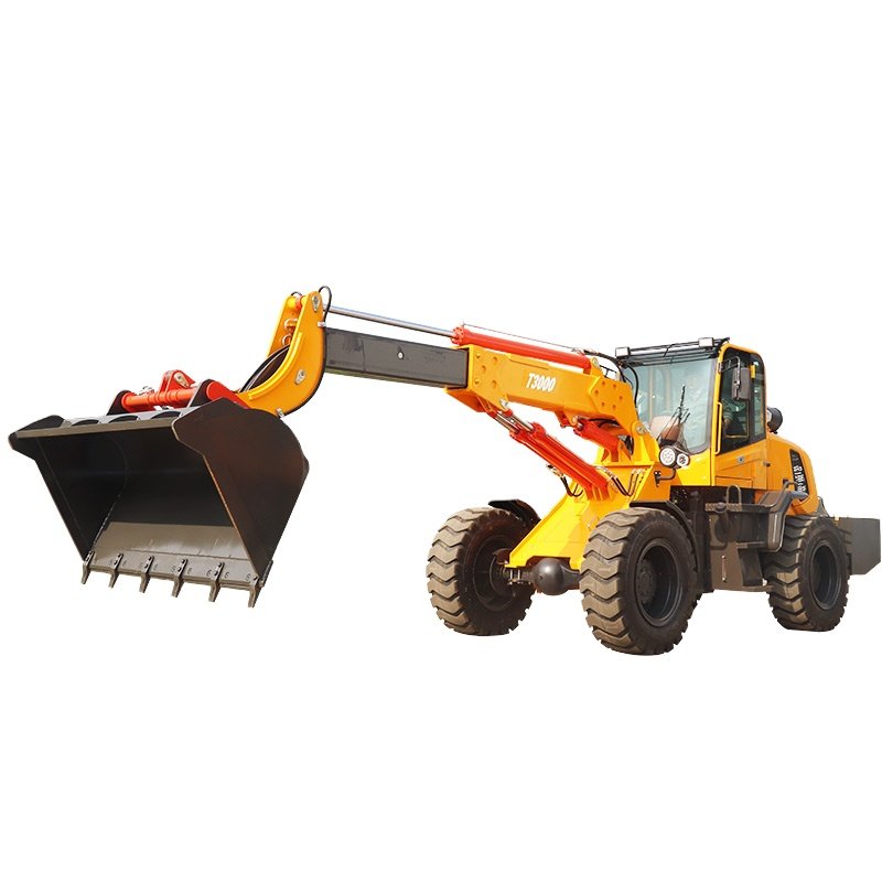 Efficient 3 Ton Telescopic Front Loader Material Handling Used Condition Bucket Include Engine Pump Gearbox Bearing PLC