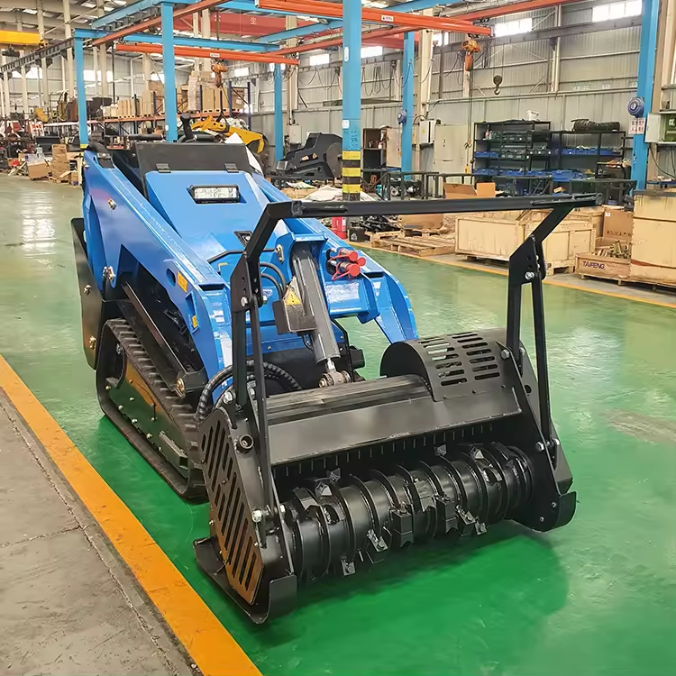 China V1000 Mini skid steer 23hp Kubota engine farm used stand on skid steering attachment mulcher mower