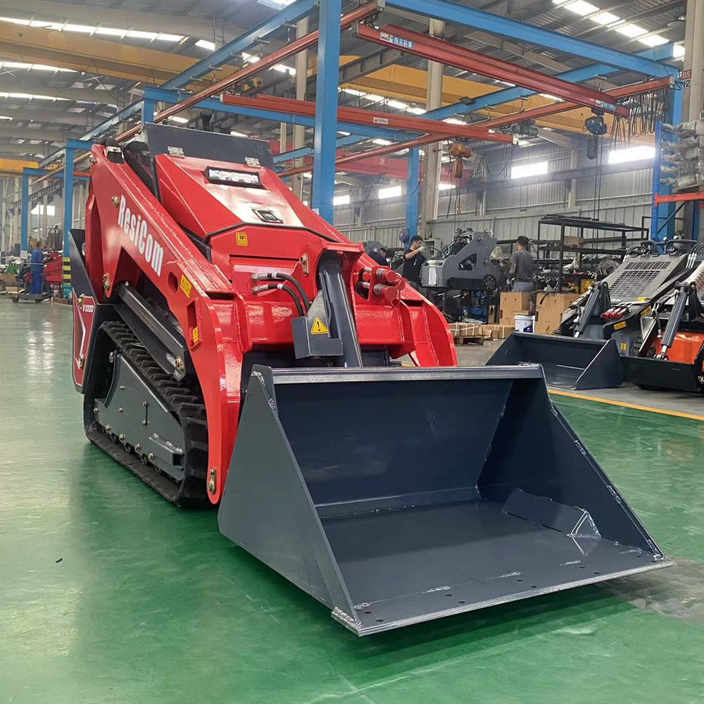 China V1000 Mini skid steer 23hp Kubota engine farm used stand on skid steering attachment mulcher mower
