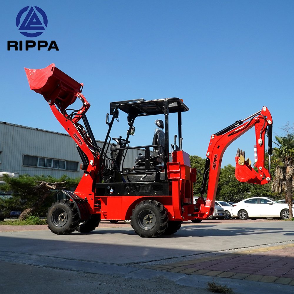 Rippa 2Ton 2.5Ton Backhoe Loader Excavator Chinese Top Brand 4 Wheel Drive Mini Backhoe Loader Excavator