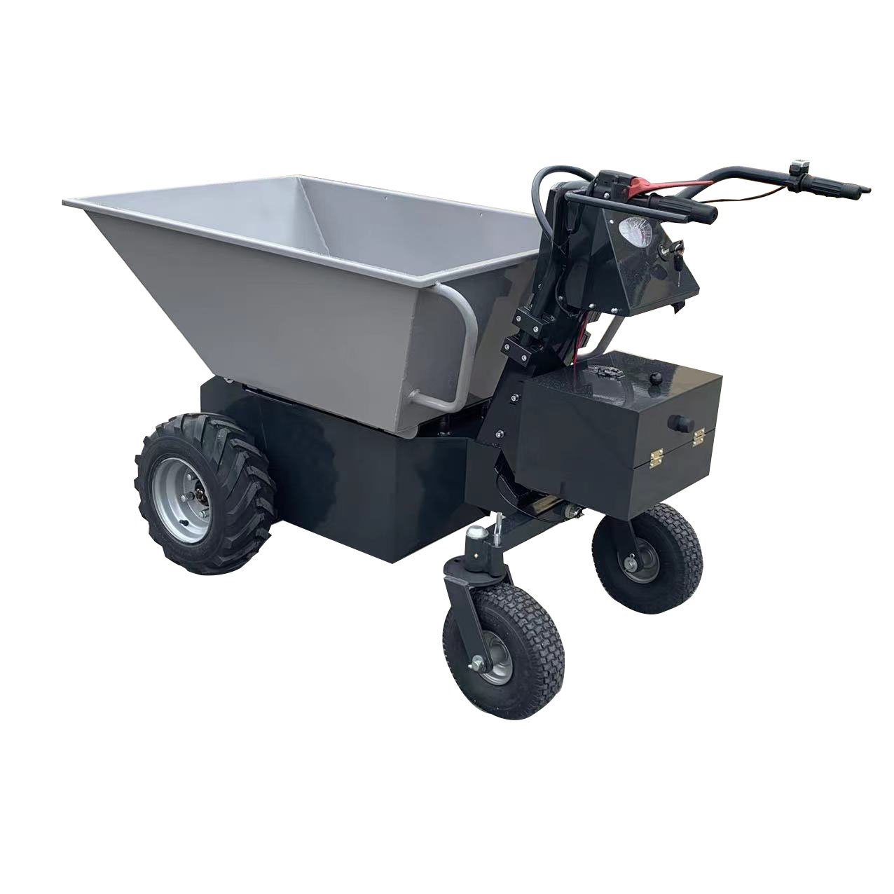Electric 500kg Wheeled Mini Dumper Small Truck Loader 4x4 Power Wheel Barrow New Used Condition Skid Steer Drive Crawler Moving