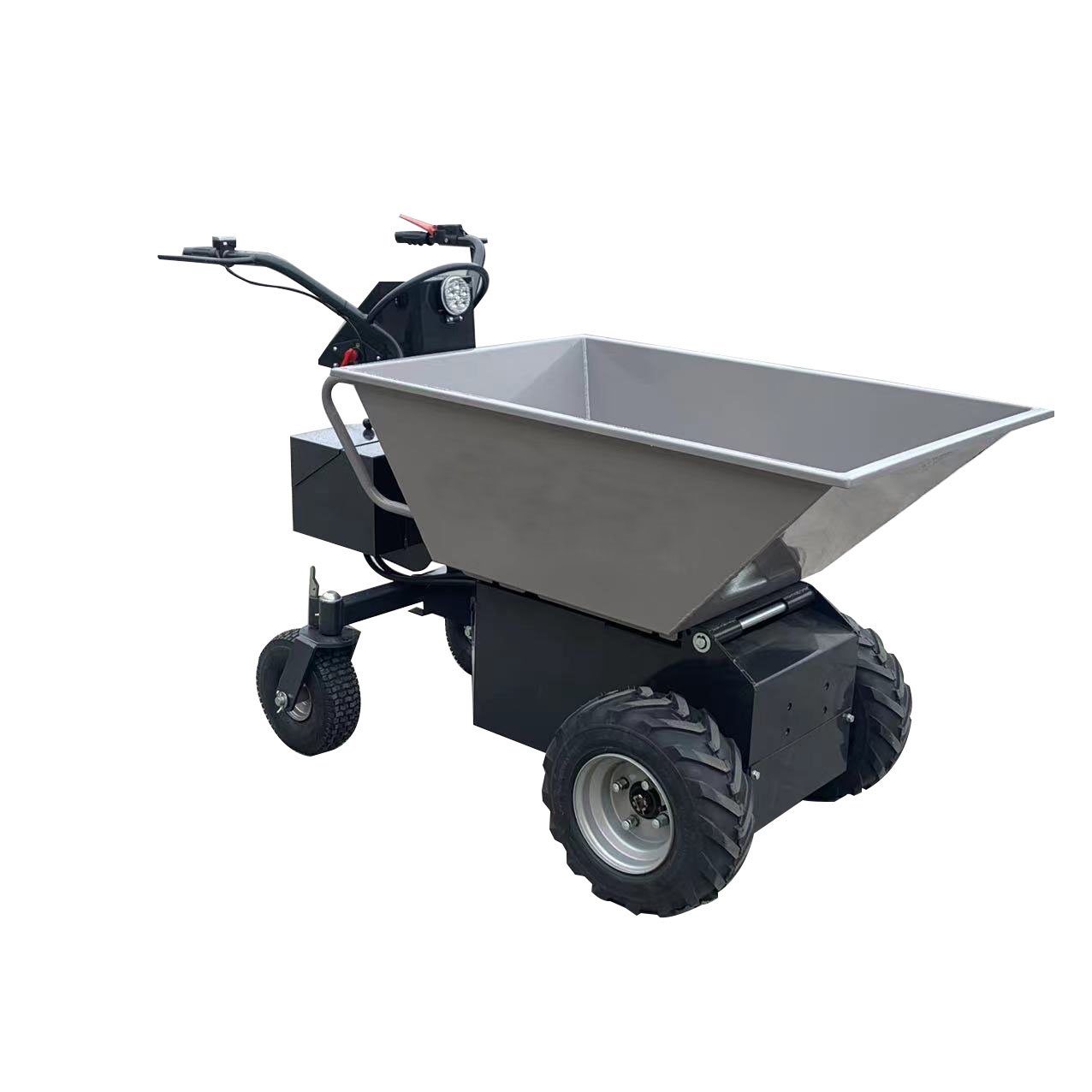 Electric 500kg Wheeled Mini Dumper Small Truck Loader 4x4 Power Wheel Barrow New Used Condition Skid Steer Drive Crawler Moving