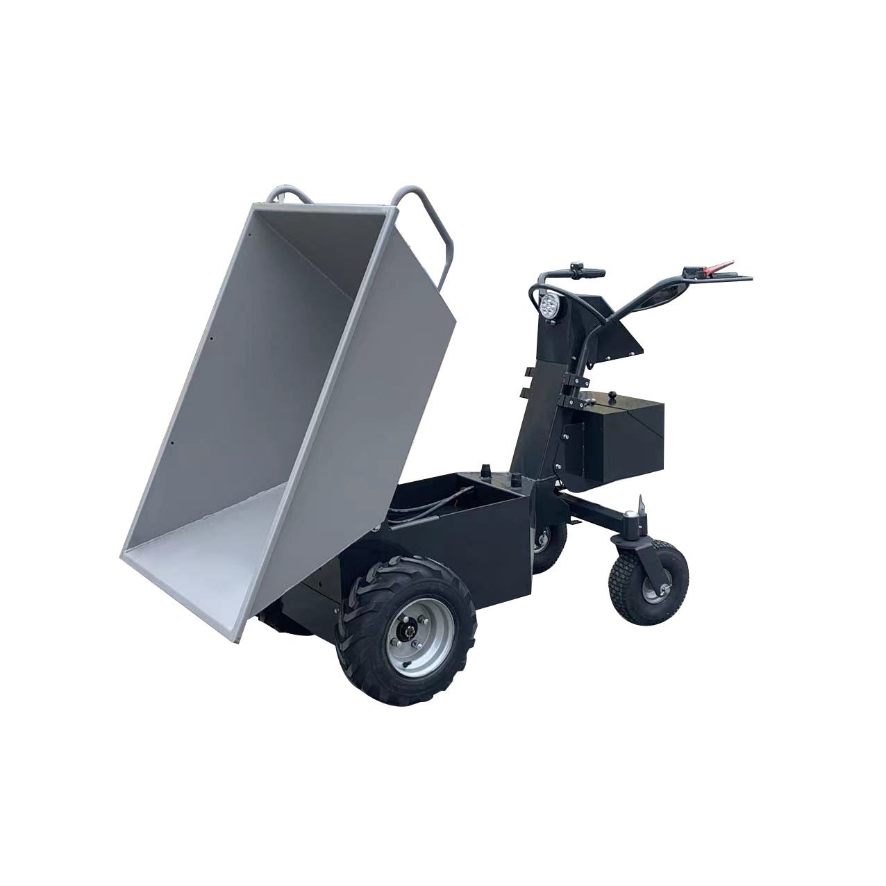 Electric 500kg Wheeled Mini Dumper Small Truck Loader 4x4 Power Wheel Barrow New Used Condition Skid Steer Drive Crawler Moving
